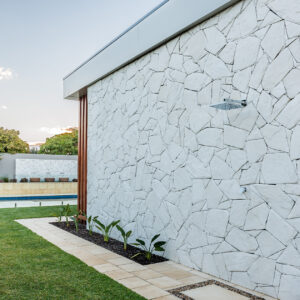 Arctic Stone Wall Cladding Outdoor Shower - Limestone