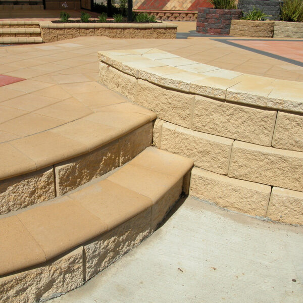 Aussie Block Retaining Wall and Step Caps