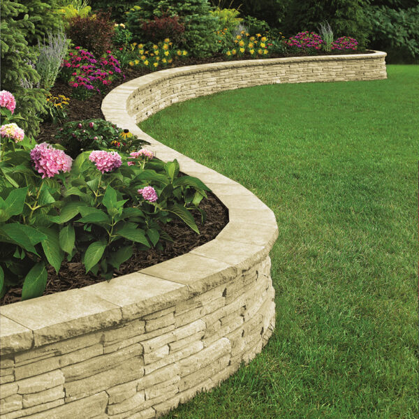 Flagstone Raised Garden Bed Curved