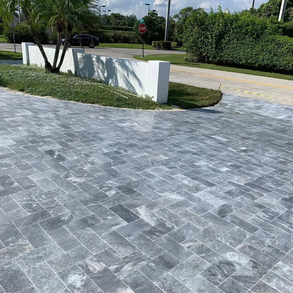 Bluestone Marble Cobble Driveway Pavers