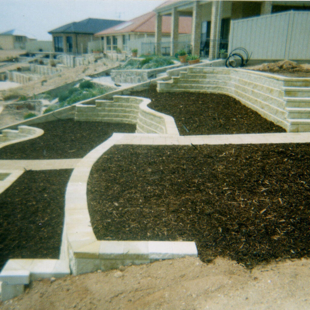 Retaining Wall terraced blocks after