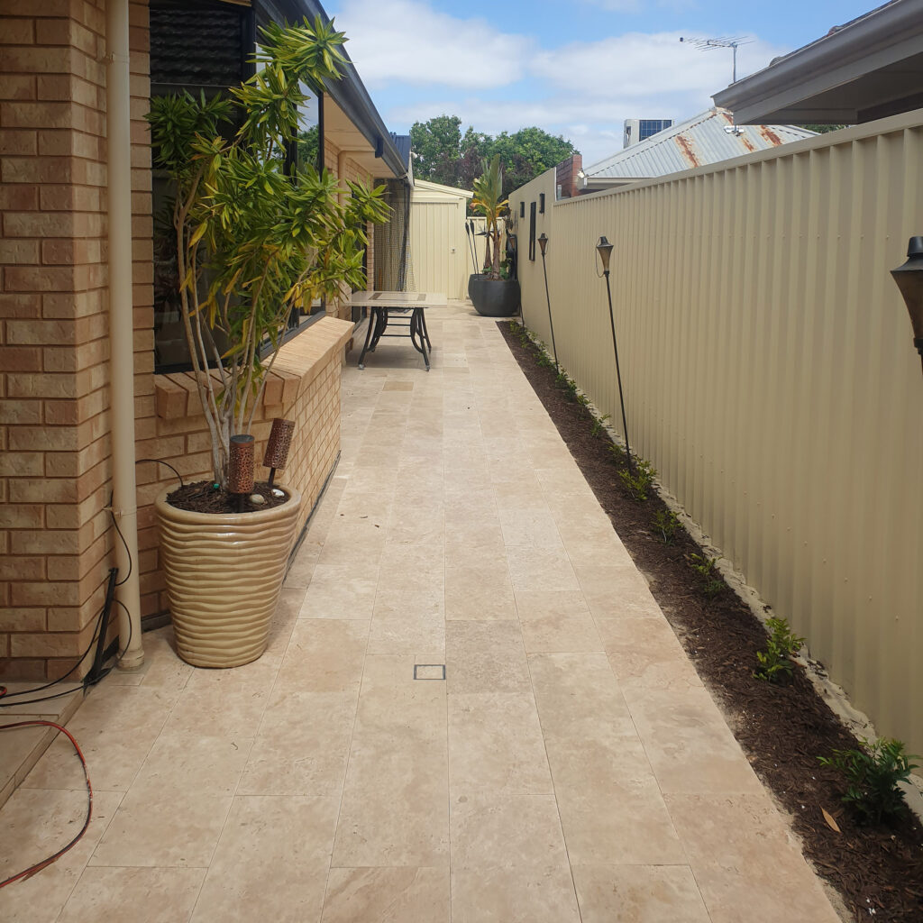 Path Travertine Autumn Blend 600x300 30mm French Pattern After