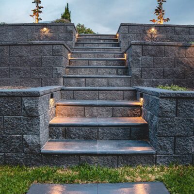 Versawall Steps Charcoal | Southern Earth Landscaping