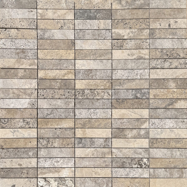 Travertine Subway Tile - Silver - Stack Bond Pattern