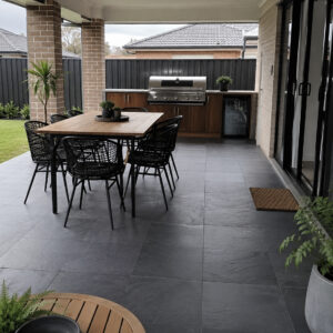 Black Slate 400x400 Pavers - Alfresco Pavers Adelaide